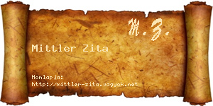 Mittler Zita névjegykártya